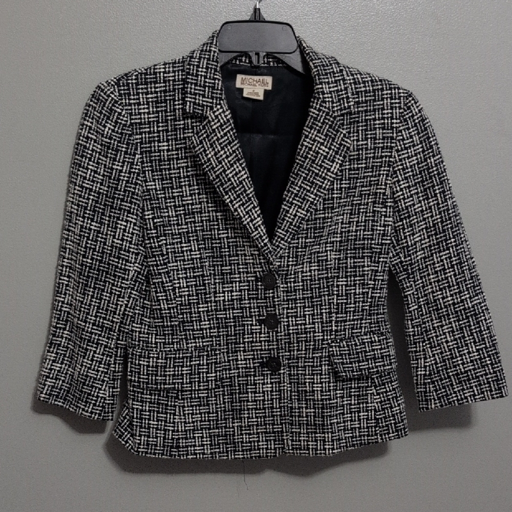 CLEARANCE!!! MICHAEL Michael Kors Black and White Checkered Blazer